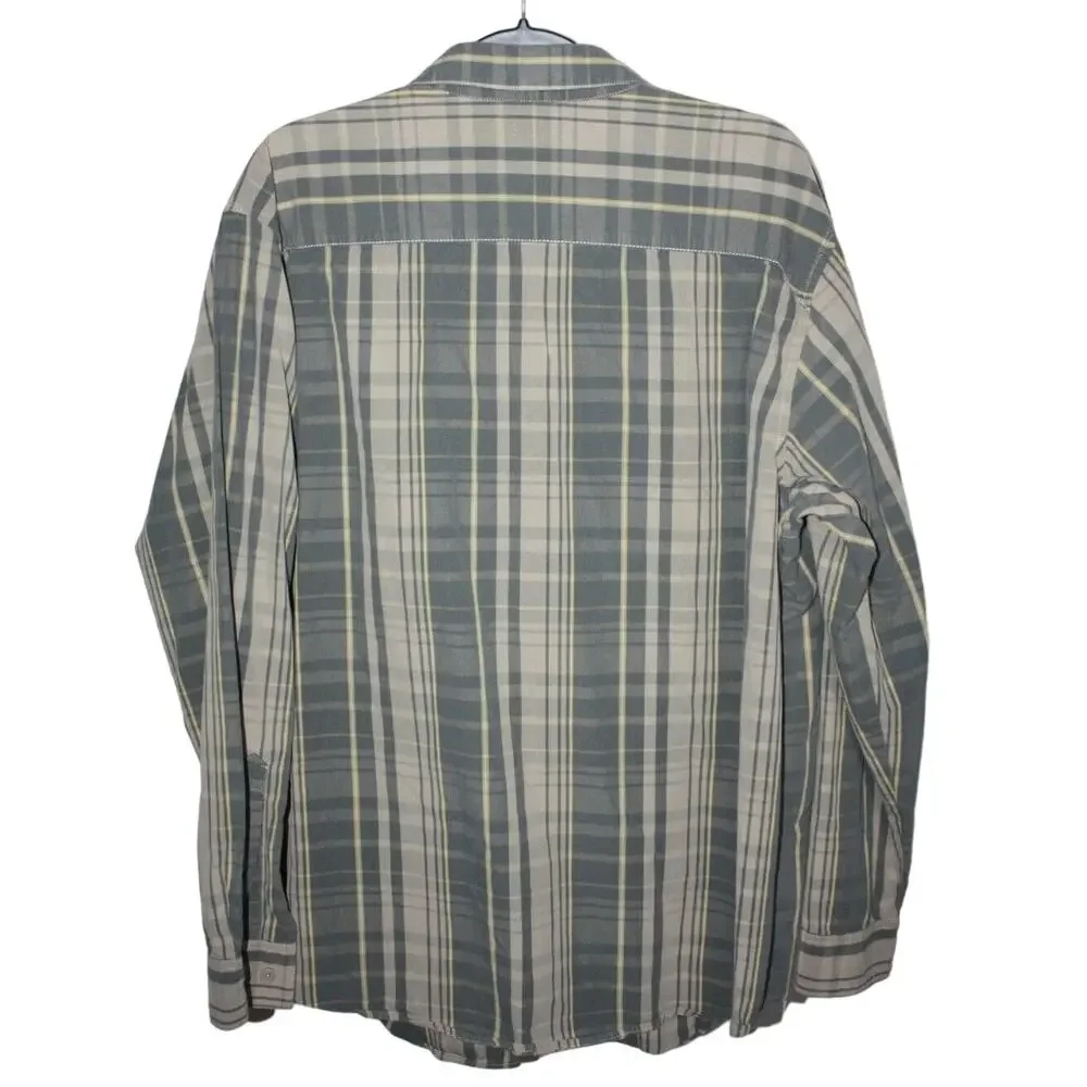 Columbia Men's Button Down Dress Shirt XL Utility Long Sleeve Stripped Sportwear